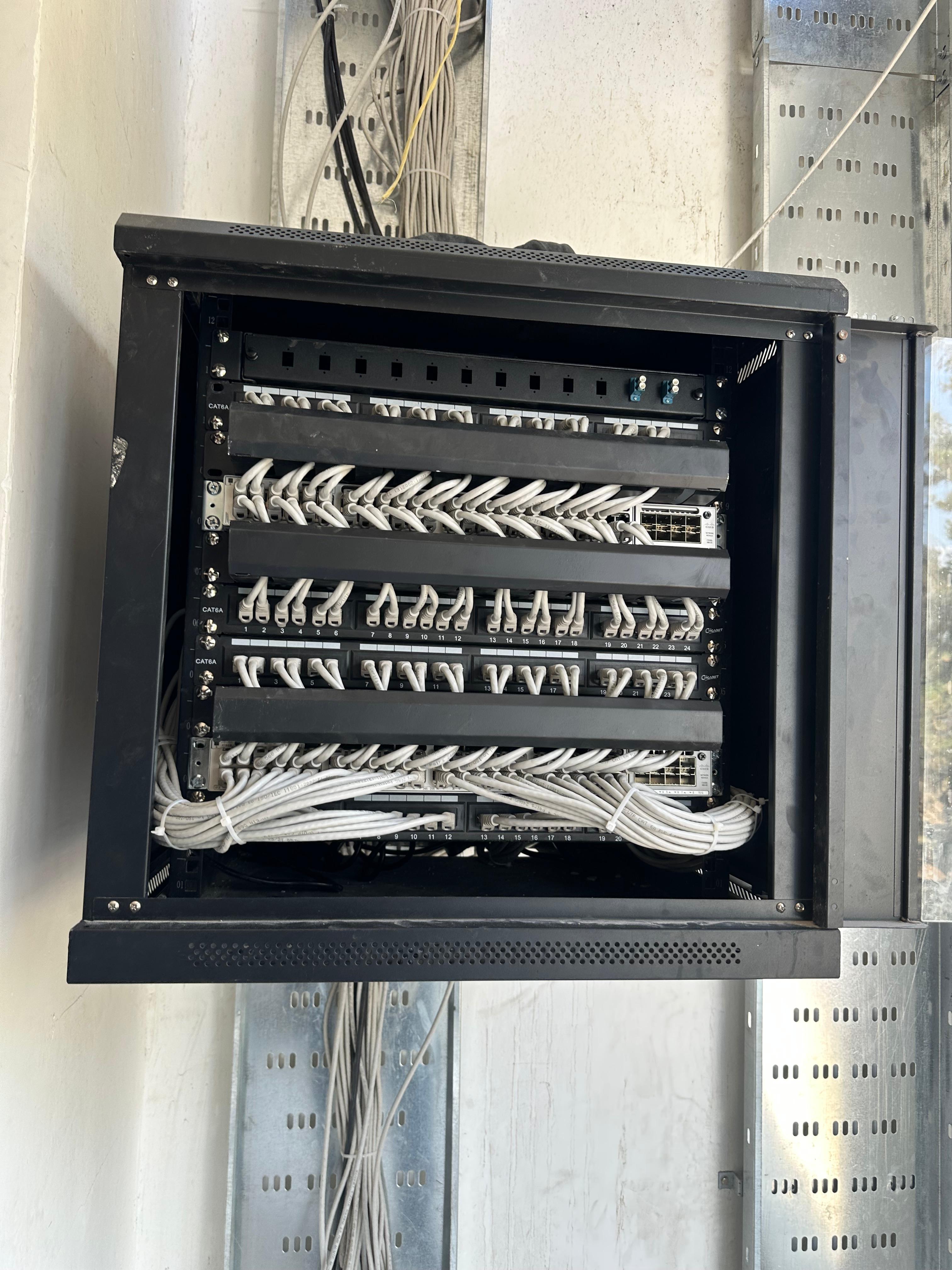 Structured cabling and network rack